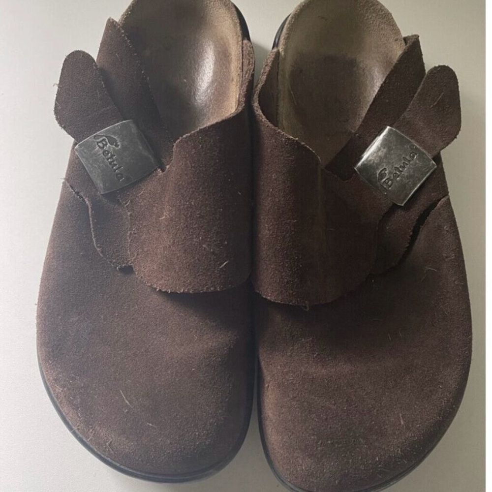 Birkenstock Betula Brown Mule Suede Slip On Clog Buckle Leather 240 L/6 M/4